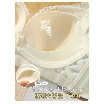 內衣女士薄款小胸聚攏蕾絲無鋼圈大胸顯小收副乳防下垂透氣文胸罩