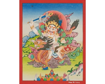 白財神唐卡－西藏財富之神手繪藝術品