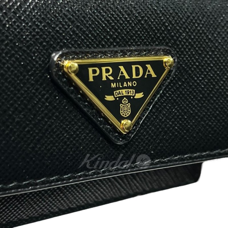 値下げ】PRADA サフィアーノレザーカードケース ブラック (神戸元町店