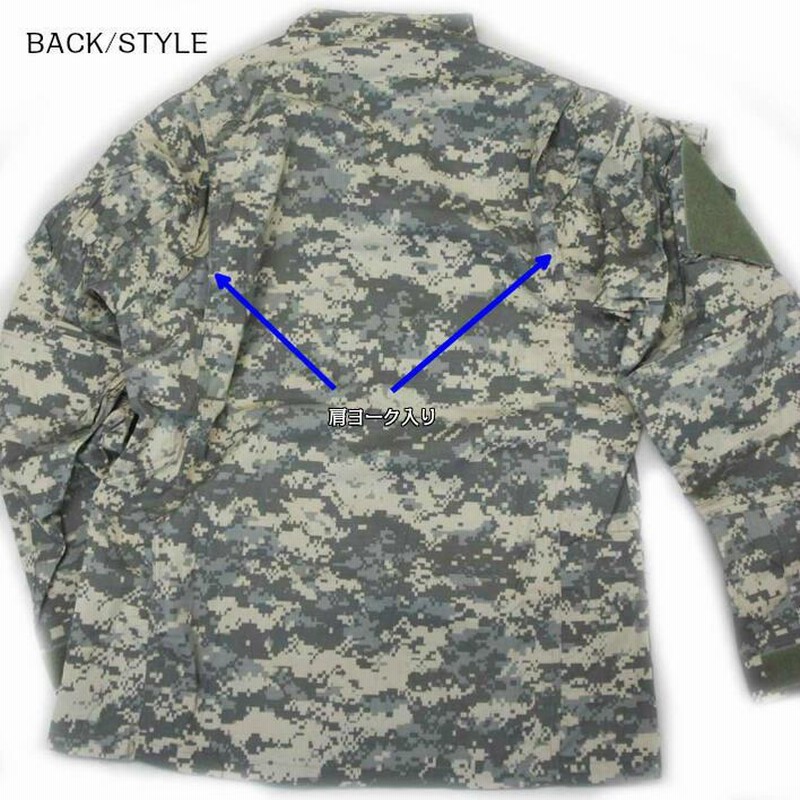 米軍ミリタリー　U.S. ARMY ACUジャケット 古着 U.S.ARMY ACU コンバットジャケット マルチカム リップス