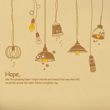 壁貼 希望吊燈 創意壁貼 無痕壁貼 壁紙 牆貼 Loxin