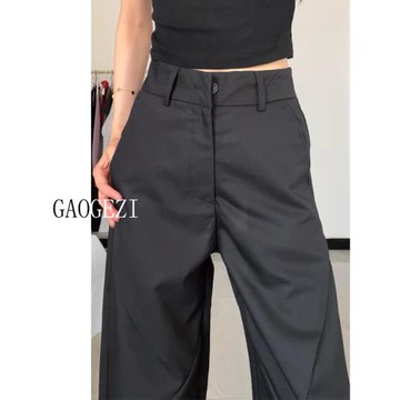 高個子加長版黑色西裝闊腿褲女夏季高級感百搭鐮刀褲直筒拖地褲子