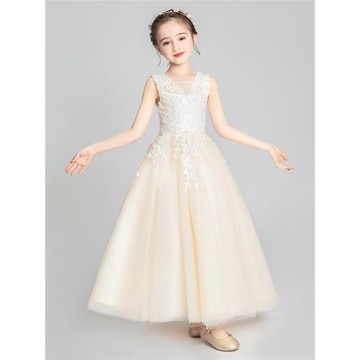 兒童禮服公主裙蓬蓬紗小主持人婚紗洋氣走秀演出服長款高端花童裙