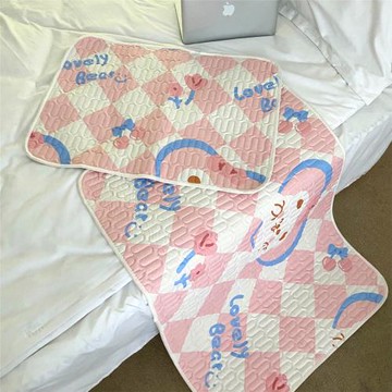 粉色少女心姨媽墊寶寶隔尿墊小兔子格子月經床墊可水洗防水墊