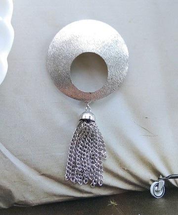 Vintage Jewelry  SARAH COV 銀色調摩登流蘇 別針 胸針