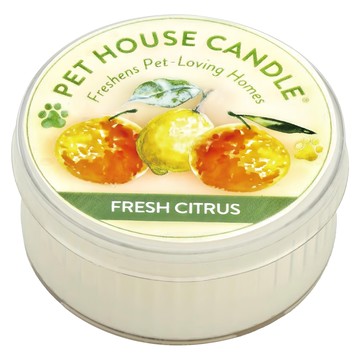 PET HOUSE 室內除臭寵物香氛蠟燭-新鮮柑橘 無添加色素 石蠟 石油 連續使用時間長達12小時  60g  1罐