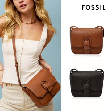 FOSSIL Delanie 真皮翻蓋斜背包 (兩色可選)