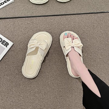 蝴蝶結拖鞋女夏外穿ins仙女風配裙子新款溶解涼鞋法式小涼拖