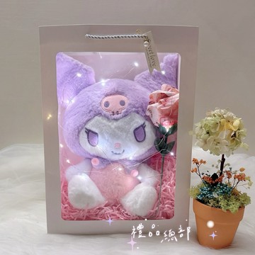 正版授權 酷洛米玩偶 10英吋 酷洛米娃娃 有錢花發光禮品袋 500元鈔票花 三麗歐 SANRIO 生日禮物 情人節禮物