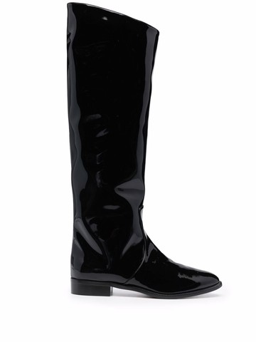 Alexandre Vauthier - high-shine knee-high boots - women - PVC/Calf Leather/Calf Leather - 36 - Black
