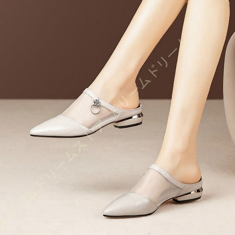 ポインテッドトゥ ミュール レディース レディース靴 切り替え サボ シューズ サンダル 秋 夏 ぺたんこ サボサンダル 太ヒール 歩きやすい 黒 春夏 秋 メッシュ 通販 Lineポイント最大0 5 Get Lineショッピング