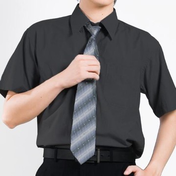 【CHINJUN】男士商務襯衫 抗皺加強 短袖 黑色 條紋 素面 男生 商務 面試 婚禮 上班 口袋 硬領