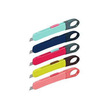 【PLUS 普樂士】ORANTE 美工刀 顏色隨機 左右手可用 /個 CU-300(35-240/35-242/35-243/35-244)