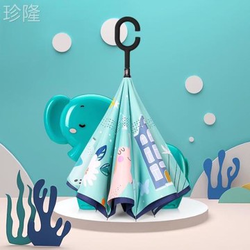 兒童雨傘小學生男女孩幼兒園長柄傘雙層卡通動漫遮陽傘公主反向傘