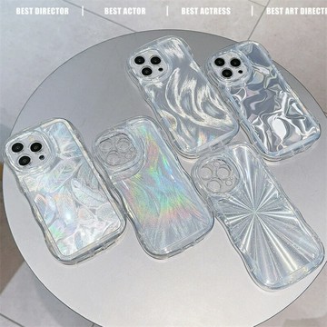 免運·適用於OPPO RENO11氣泡波浪邊K11手機殼真我11pro鐳射軟膠透明RealmeV13 A58 A93S精孔