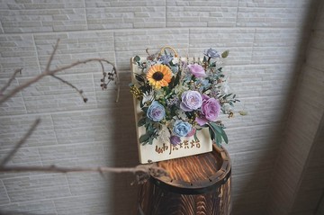 【竒植花物】客製化雷雕乾燥花版 乾燥花禮 生日禮物 情人禮