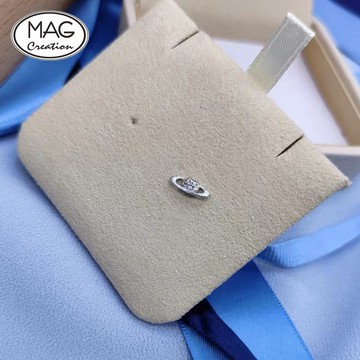 Mix & Match | 銀河系列 | 18K白金土星天然鑽石單邊耳環