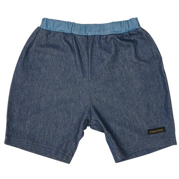 akachan honpo - 短褲-針織斜紋布-深藍色