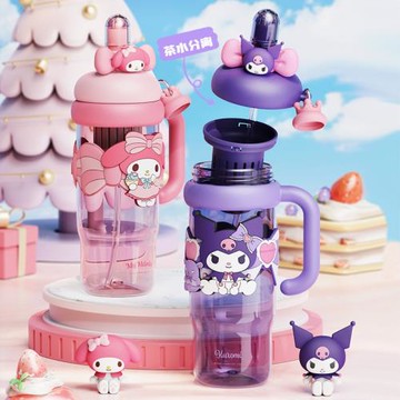 開學季三麗鷗水杯夏季大容量塑料杯耐高溫女生卡通吸管杯冰霸杯