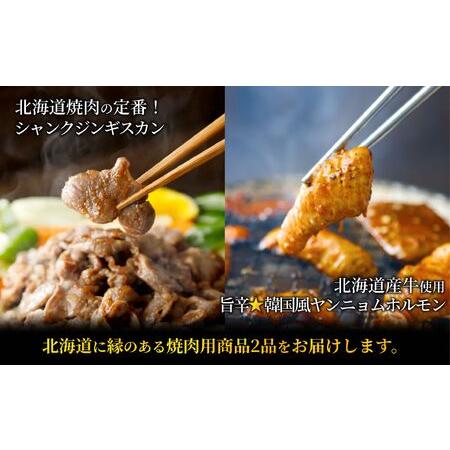 ふるさと納税 北海道焼肉セット(山幸シャンクジンギスカン・北海道産牛甘辛ヤンニョムMIXホルモン 合計3キロ) 北海道池田町