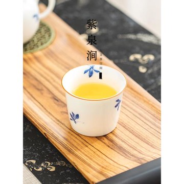 JOJO'S L. PD.紫泉澗.手繪白瓷蝴蝶蘭花茶杯陶瓷品茗杯個人 |沾潤