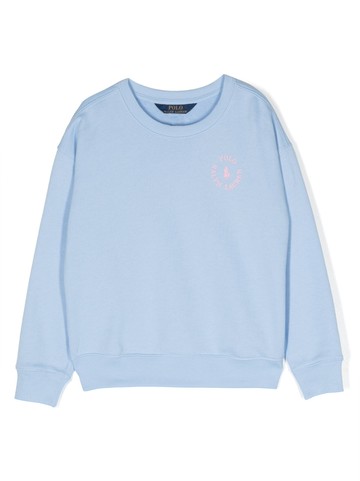 Ralph Lauren Kids - logo-embroidered fleece sweatshirt - kids - Polyester/Cotton - 10 - Blue