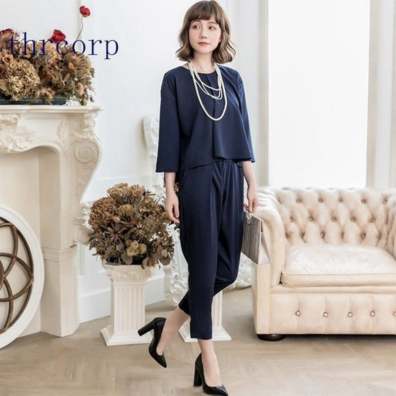 パーティードレス 結婚式 パンツスタイル セットアップ パンツスーツ フォーマルドレス 結婚式 二次会 クロップドパンツ 七分丈パンツ ツーピース 通販 Lineポイント最大get Lineショッピング