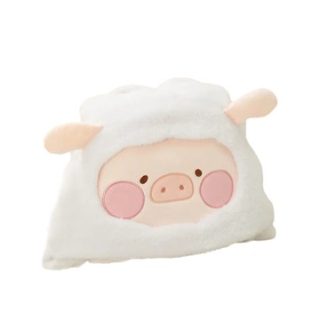 TOYZEROPLUS 罐頭豬LuLu變裝系列連帽空調毯 (豬羊)