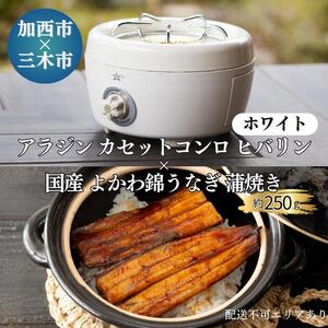  アラジン カセットコンロ ヒバリン ホワイト × 国産 よかわ錦うなぎ 蒲焼き 約250g[ Aladdin SAG-HB01FW カセットボンベ式 うなぎ 鰻