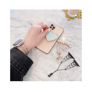 Apple Watch 溫柔小姐姐的愛心鏤空金屬錶帶 不鏽鋼錶帶 Series 1~10代專用 iWatch 替換錶帶 Unicorn