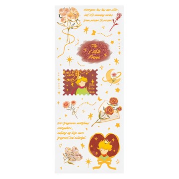 德德小品集 B612小王子立體燙印貼紙 PET材質 裝飾用  玫瑰紀年  3張