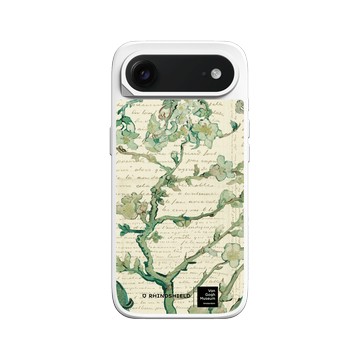 iPhone Air SolidX 白 - Van Gogh Museum - 盛開的杏花與手寫稿背景
