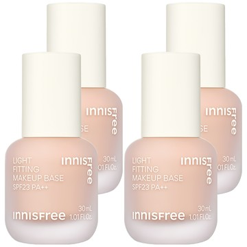 INNISFREE 台灣公司貨 輕薄透服貼飾底乳 SPF23 PA++ 30ml  3 蜜桃粉  4個