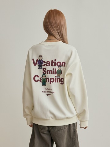 戶外人物插畫背圖大學T