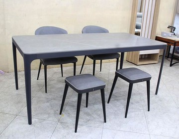 【歐風別館】杜比精品3*6尺灰色岩板餐桌【基隆至台中免運費】