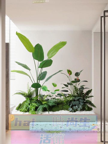 免運 可開發票 仿真綠植物景觀造景組合陽臺樓梯下室內餐廳櫥窗裝飾仿生假樹造景