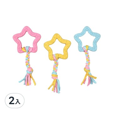 kiyodo磨牙潔齒 2入 寵物潔牙玩具 耐咬磨牙 舒緩焦慮  星星布條  20x8cm