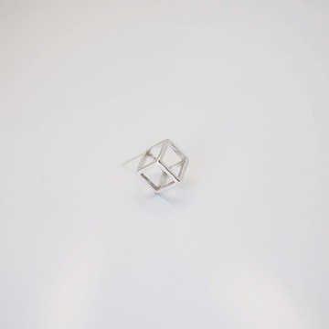 方塊關係簡約純銀耳環(耳針)