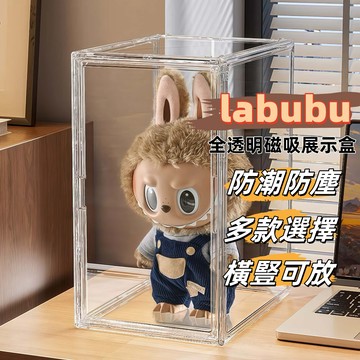 【台灣現貨】✨公仔展示盒 labubu展示盒 壓克力展示盒 公仔盒 公仔收納盒 磁吸展示盒 透明展示盒 盲盒展示磁吸開門