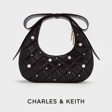 【CHARLES & KEITH】Janie 蝴蝶結珍珠手提包｜秋冬新品｜閃耀派對季｜生日禮物｜快速出貨｜小CK