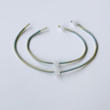 月光石 粉藍+粉黃 極細 / 戀人之石