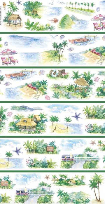 海岸邊 PET 紙膠帶 10米卷