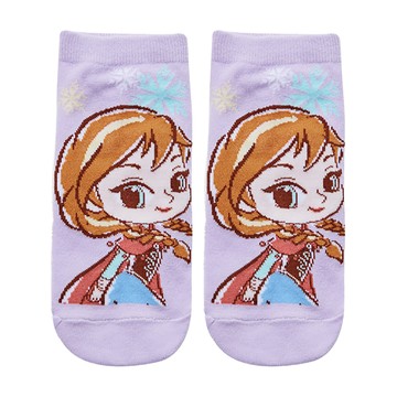 ONEDER 旺達棉品 冰雪奇緣系列直版襪  安娜 紫色  15~22cm