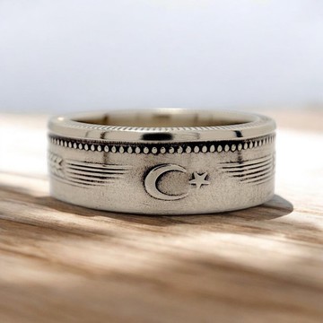 錢幣戒指 土耳其, 土耳其男戒, 男款錢幣戒指 土耳其, 男款土耳其錢幣戒指