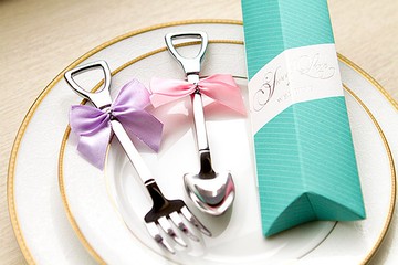 Sweet Love好運鏟子叉子湯匙組(蒂芬妮盒裝) |位上禮 婚禮贈品