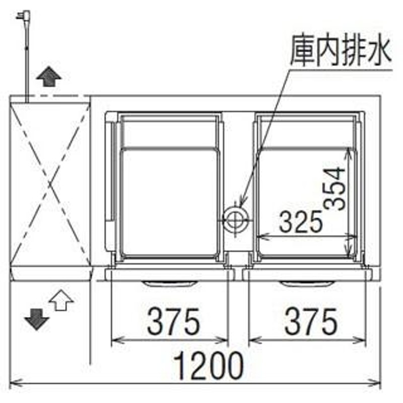 年間定番 新品 フクシマ 3段ドロワーテーブル冷蔵庫 1200 750 800 LDW-120RM 旧 YDW-120RM2