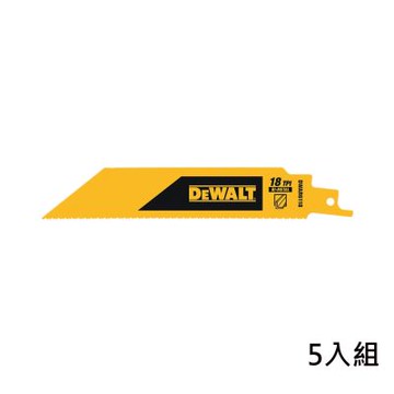 DEWALT 得偉 美國 6 x18T雙金屬重型軍刀鋸片(鐵工)(5片裝) (DWAR6118)