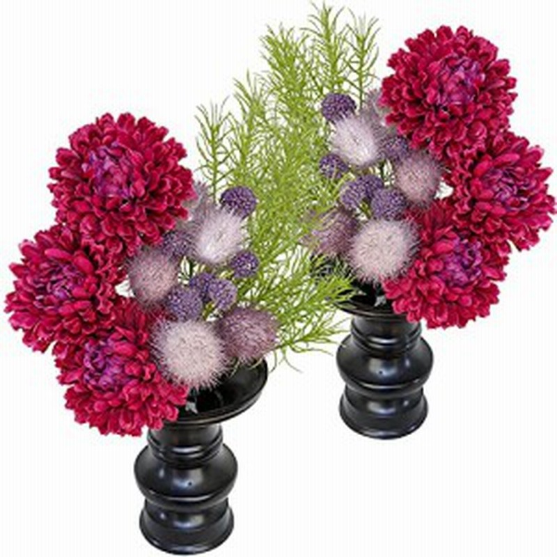 仏花ポンポンマムバーガンディー 1対 2束 高級造花 枯れないお花 お手入れ不要 お仏壇 納骨堂 お盆 お彼岸 お供え花 通販 Lineポイント最大1 0 Get Lineショッピング