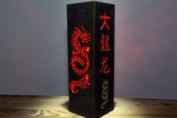 中國龍 LED 燈飾 – 紅龍賽博龐克風格 RGB 夜燈