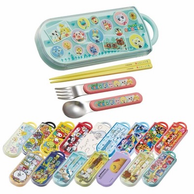 トリオセット 抗菌 箸 スプーン フォーク 食洗機対応 キャラクター （ ポケモン まいぜんシスターズ ミッキー ダンボ シナモン ）